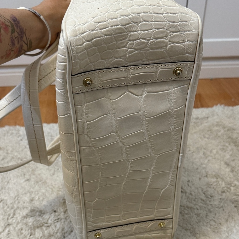 Dooney & Bourke Cream Crocodile Embossed Tote - Picture 7 of 10